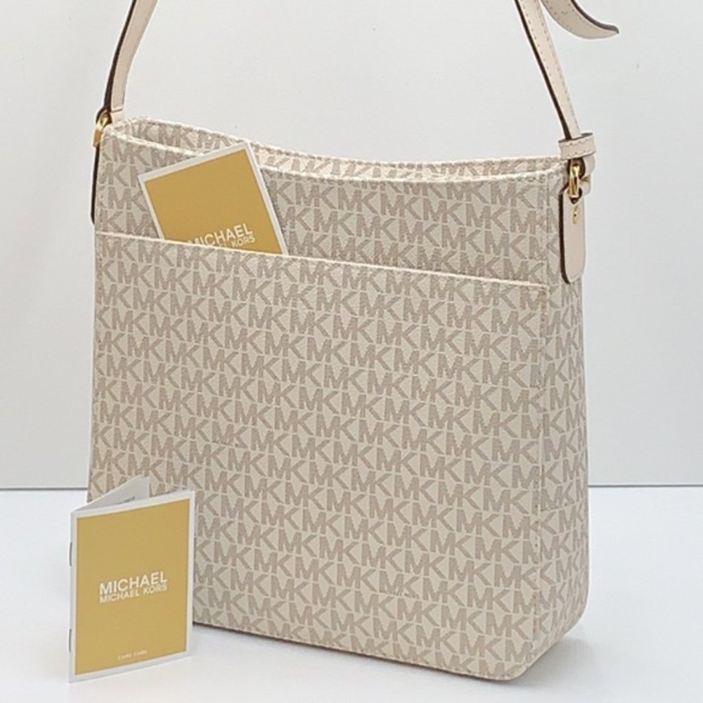 Michael Kors Jet Set Travel Large Messenger Crossbody Bag Light Cream Multi - Picture 4 of 16